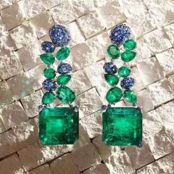 11.2ctw Asscher Cut Emerald Statement Earrings