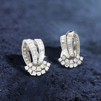 Vintage Nature Inspired White Sapphire Earrings