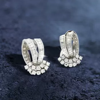 Vintage Nature Inspired White Sapphire Earrings