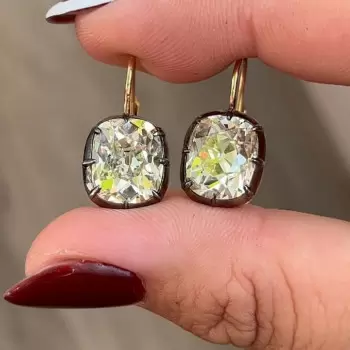 10ctw Cushion Cut White Sapphire Drop Earrings