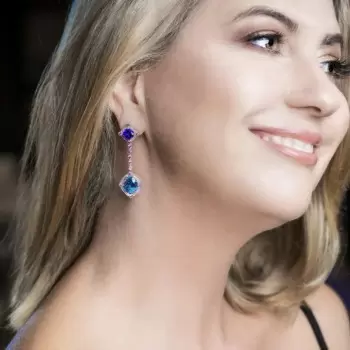 16ctw Oval Cut Aquamarine Drop Earrings