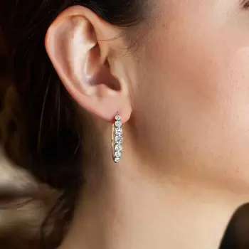 5ctw Cushion Cut White Sapphire Half Hoop Earrings