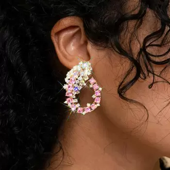 Nature Inspired 14ctw Pink Sapphire Statement Earrings