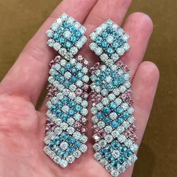 Aquamarine and Pink Sapphire Transformable Statement Earrings
