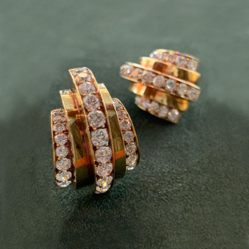 8ctw White Sapphire Contemporary Art Inspired Bold Earrings