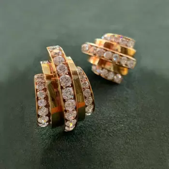 8ctw White Sapphire Contemporary Art Inspired Bold Earrings