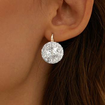 4ctw White Sapphire Vintage Drop Earrings