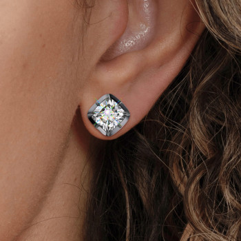 11ctw Cushion Cut Victorian Style Vintage Stud Earrings