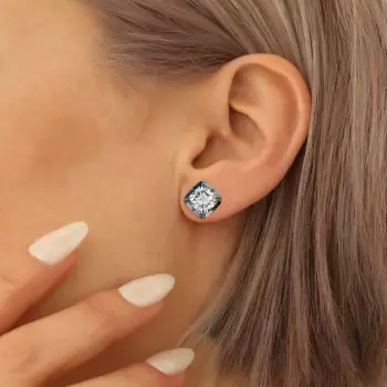 11ctw Cushion Cut Victorian Style Vintage Stud Earrings