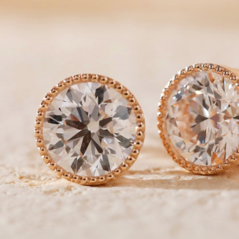 7.5ctw Round Cut Milgrain Vintage Stud Earrings