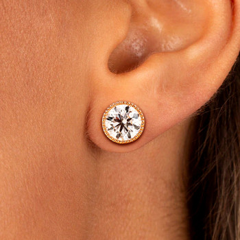 7.5ctw Round Cut Milgrain Vintage Stud Earrings