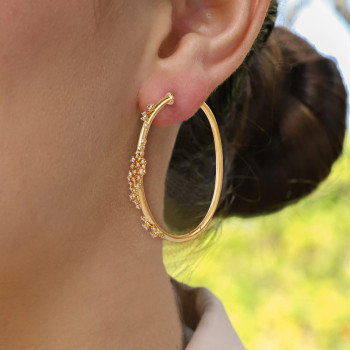 Scatter White Sapphire Hoop Earrings