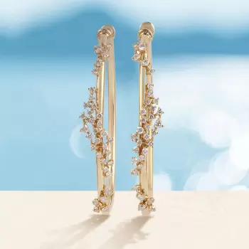 Scatter White Sapphire Hoop Earrings