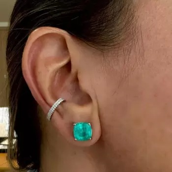11ctw Cushion Cut Paraiba Simple Classic Stud Earrings