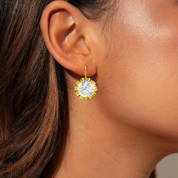 7.5ctw Round Cut White Sapphire Vintage Drop Earrings