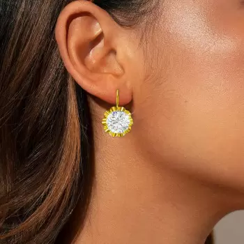 7.5ctw Round Cut White Sapphire Vintage Drop Earrings