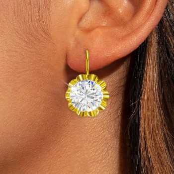 7.5ctw Round Cut White Sapphire Vintage Drop Earrings
