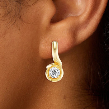 4ctw Round Cut Curved Modern Drop Earrings