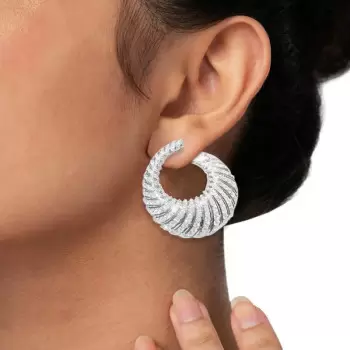 16ctw Swirl Design Art-deco Statement Earrings