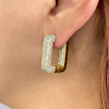 4.5ctw White Sapphire Paved Inside-out Square Hoop Earrings