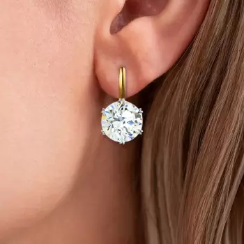 6.5ctw Round Cut Vintage Two Tone Drop Earrings