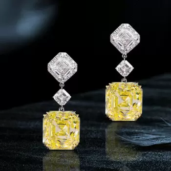 5ct Fancy Yellow Sapphire Drop Earrings in Sterling Silver