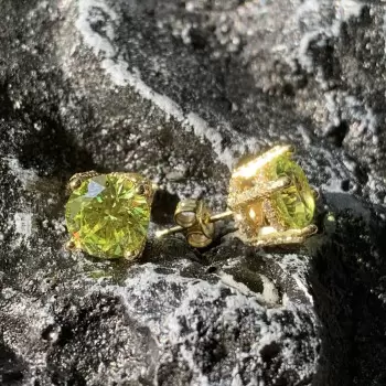 2ct Round Cut Peridot Double Under Halo Stud Earrings