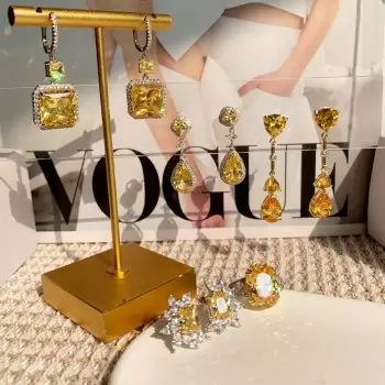9.5ct Princess Cut Yellow Sapphire Drop Earrings