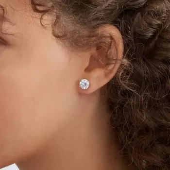 4ctw Round Cut Side-Paved Classic Stud Earrings