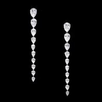 5.75ct Pear Cut White Sapphire Drop Earrings