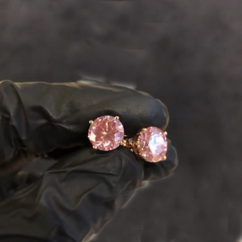 2CT Pink Sapphire Earring Studs