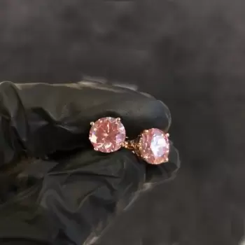2CT Pink Sapphire Earring Studs