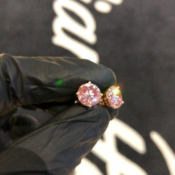 2CT Pink Sapphire Earring Studs