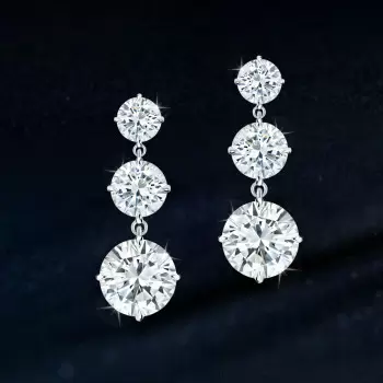 6.5ctw Round Cut White Sapphire Drop Earrings