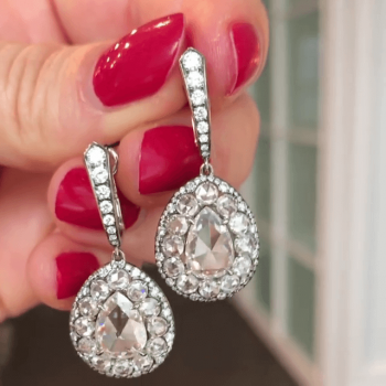 Pear Cut White Sapphire Drop Earrings