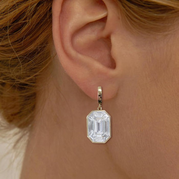 8ctw Emerald Cut Classic Drop Earrings