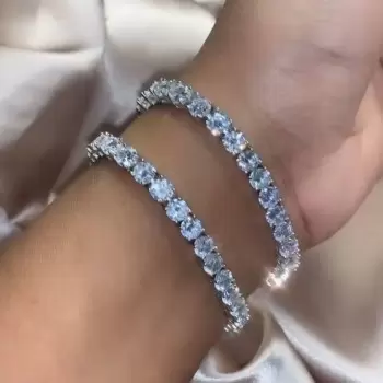 Classic Round Cut White Sapphire Tennis Bracelet