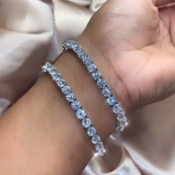 Classic Round Cut White Sapphire Tennis Bracelet