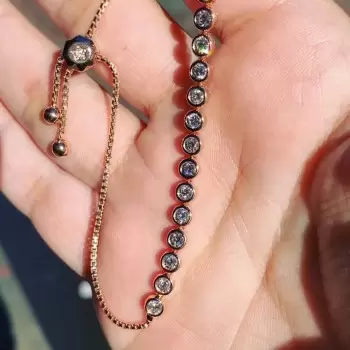 Tennis Bracelet Adjustable Length in Rose Gold