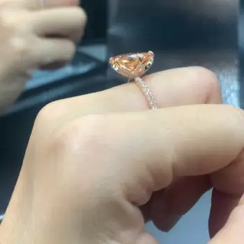 3ct Pear Cut Champagne Sapphire Engagement Ring