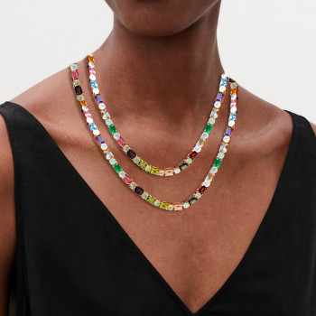 80ctw Multicolor Sapphire and Opal Rainbow Necklace