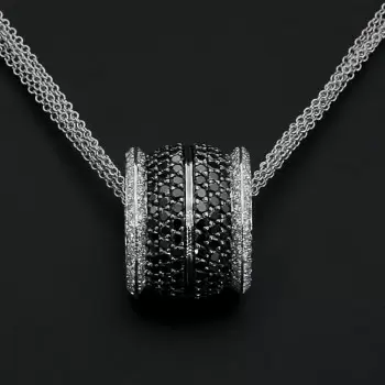 White-Black Wheel of Fortune Pendant Necklace
