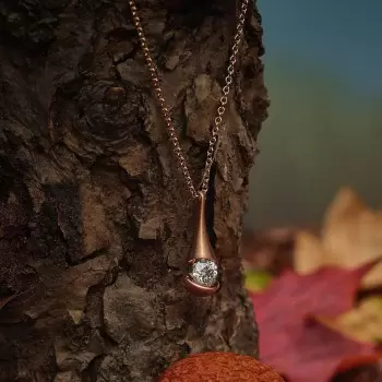 2ct Round Cut White Sapphire Tear Pendant Necklace