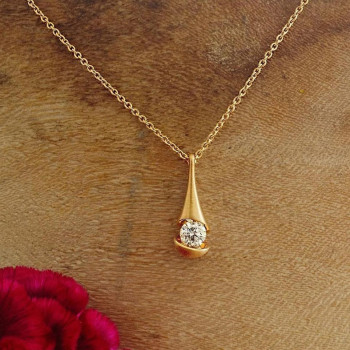 2ct Round Cut White Sapphire Tear Pendant Necklace