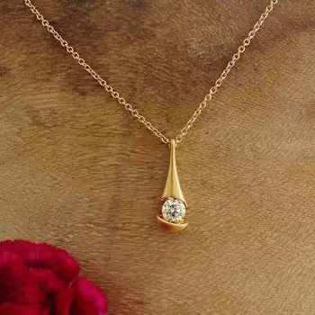 2ct Round Cut White Sapphire Tear Pendant Necklace