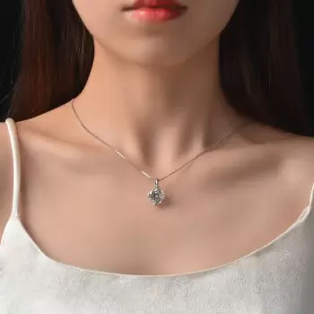7ct Cushion Cut White Sapphire Pendant Necklace