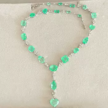 Light Green Paraíba Tourmaline Station Necklace