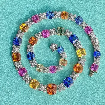 114ctw Multi-color Sapphire Statement Necklace