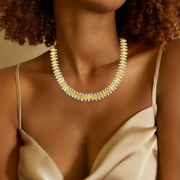 84ctw Radiant Cut Yellow Sapphire Statement Necklace