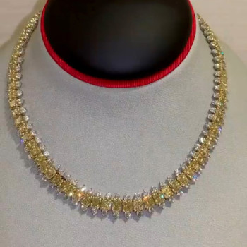 84ctw Radiant Cut Yellow Sapphire Statement Necklace 
